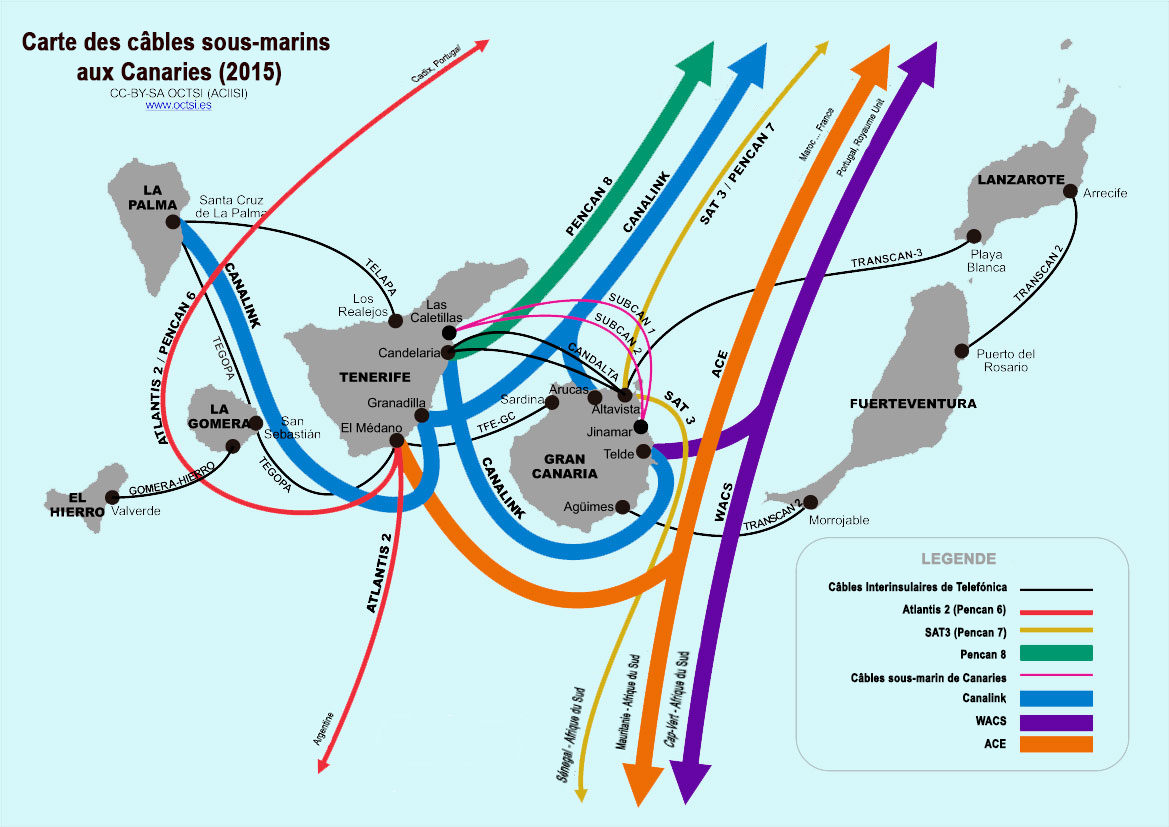 carte des câbles sous-marins - IT islands